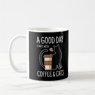 Good Day Starts With Coffee And Cats Funny Cute Kaffeetasse