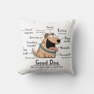 Good Dog Wordy Art Coussin