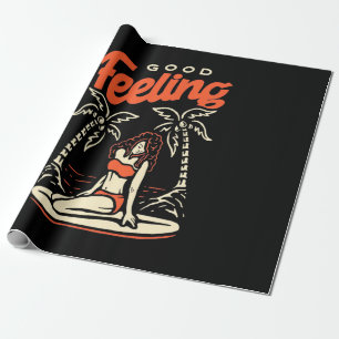 Good Feeling Surfer Girl Geschenkpapier