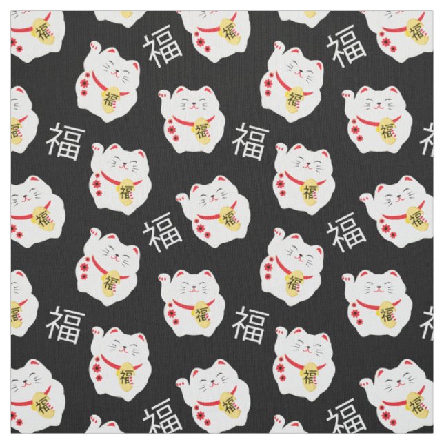 Good Fortune Cat Lucky Charm Stoff (Muster)