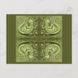 Good Fortune Lizard Tiles Postkarte