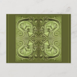 Good Fortune Lizard Tiles Postkarte
