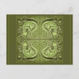 Good Fortune Lizard Tiles Postkarte