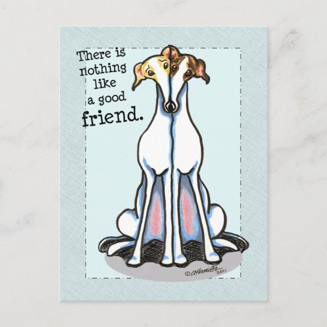 Good Friend Greyhound Lover Postkarte (Vorderseite)