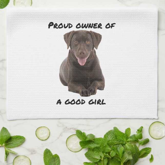 Good Girl Chocolate Labrador Geschirrtuch (Gefaltet)