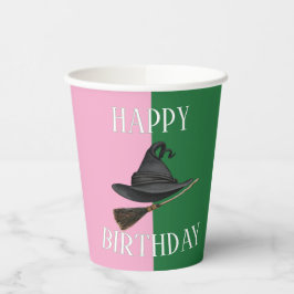 Good Hexe Bad Witch Geburtstag - Rosa & Grün Party Pappbecher