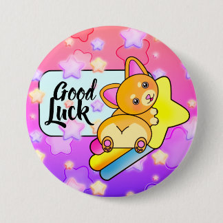 Good Luck Corgi on Cosmic Star Button