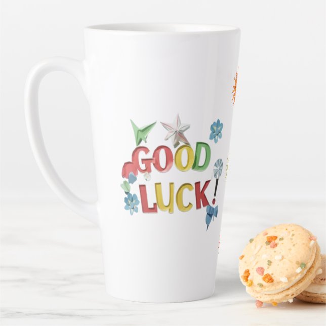 Good Luck Sunshine Mug Sticker – Bright, Cheerful  Milchtasse (Beispiel)