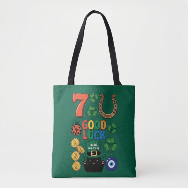 Good Luck Symbols And Funny Cat Tasche (Vorderseite)