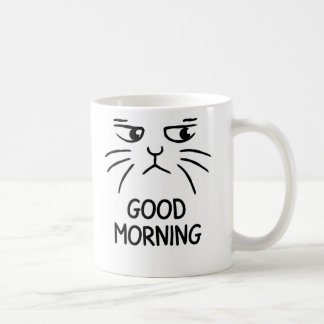 Good Morning – Grumpy Cat Face Coffee Mug Kaffeetasse