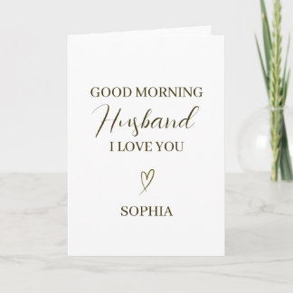 Good Morning Husband Personalized Romantic Gift Karte