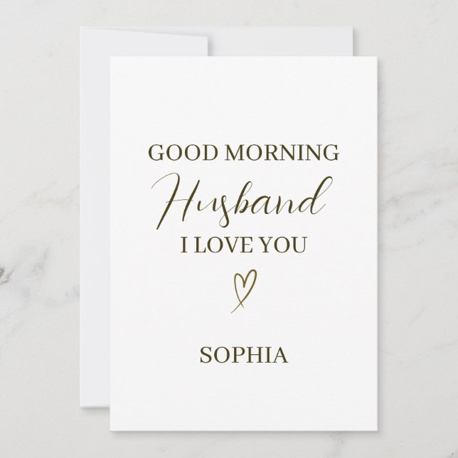 Good Morning Husband Personalized Romantic Gift Karte (Vorderseite)