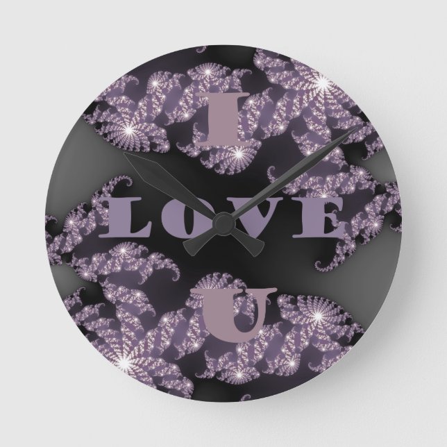 Good Morning I Love You.png Runde Wanduhr (Vorderseite)