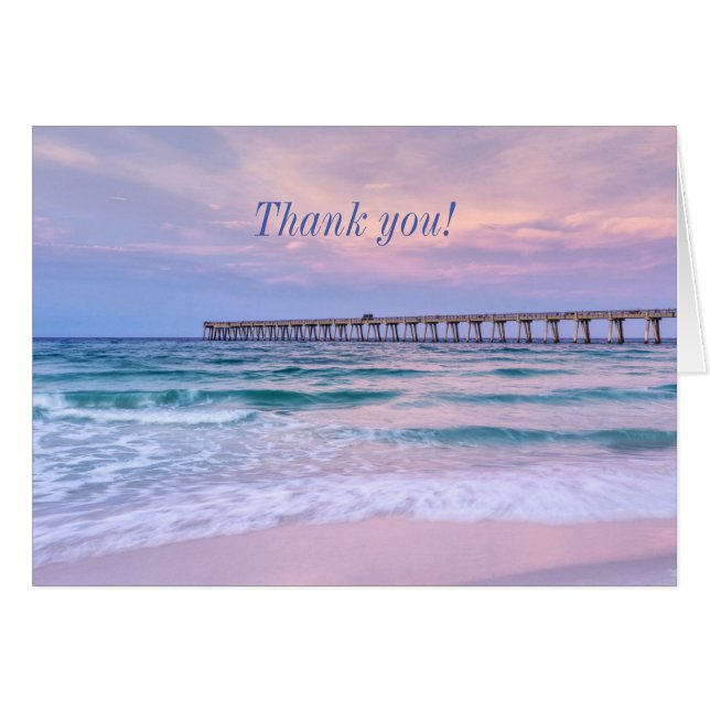 Good Morning Navarre Beach Pier Danke Karte (Vorderseite (Horizontal))