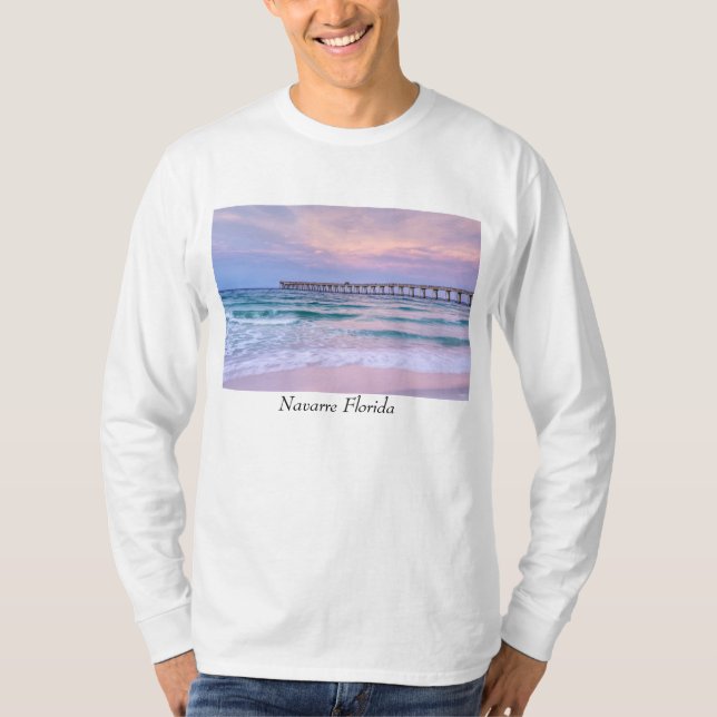Good Morning Navarre Beach Pier Long Sleeve Shirt (Vorderseite)