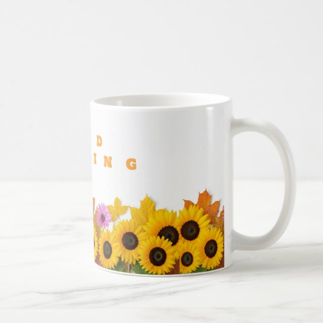 Good Morning Sunflower Keramik Tasse - Hell Start (Rechts)