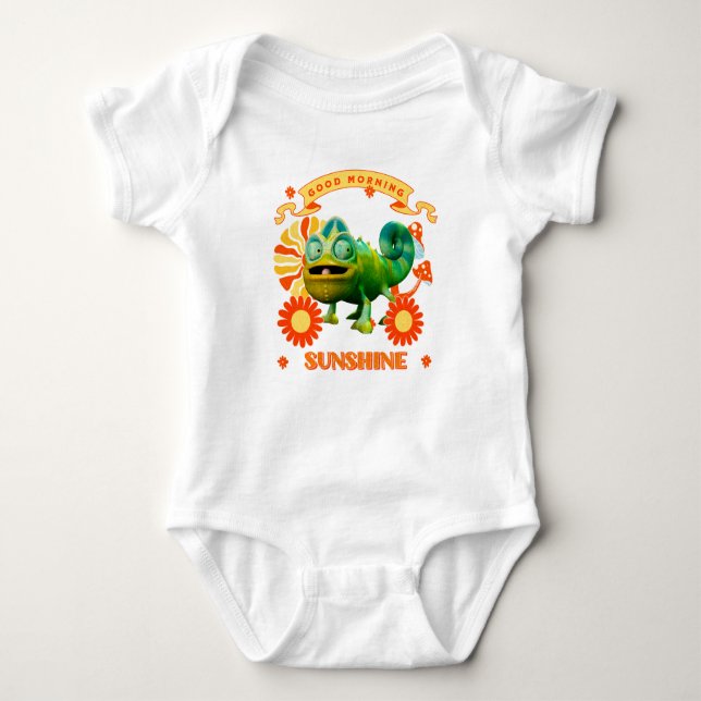 Good Morning Sunshine Funny Chameleon Baby Strampler (Vorderseite)