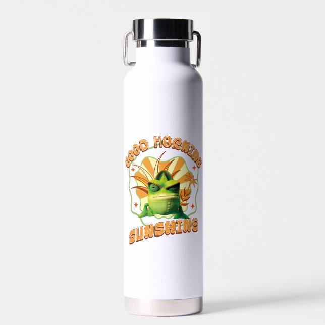 Good Morning Sunshine Funny Grumpy Chameleon Trinkflasche (Vorne)