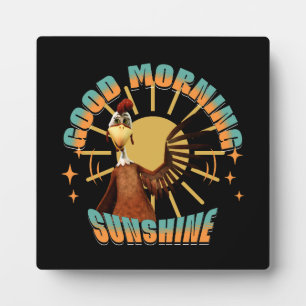 Good Morning Sunshine Funny Rooster Fotoplatte