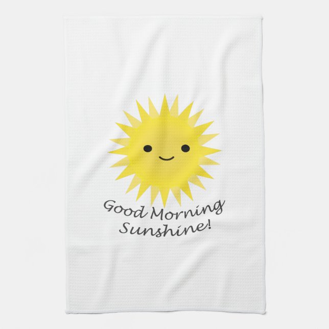 Good Morning Sunshine Niedlich Kawaii Sun Geschirrtuch (Vertikal)