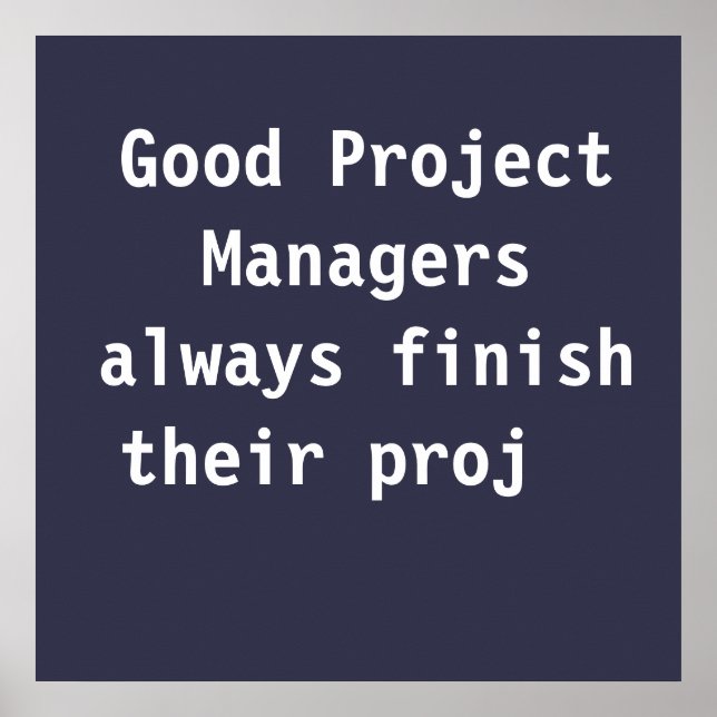 Good Project Managers Funny Famous PMO Quote Poster (Vorne)