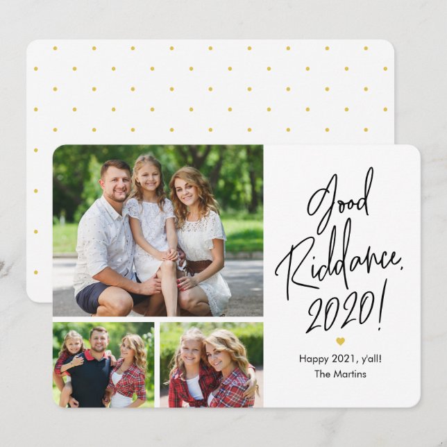 Good Riddance 3 Photos Happy New Year Cartes (Devant / Derrière)