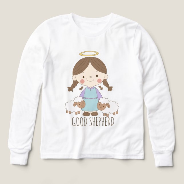 Good Shepherd Cute Christian Kids Shirt (Design Vorderseite)
