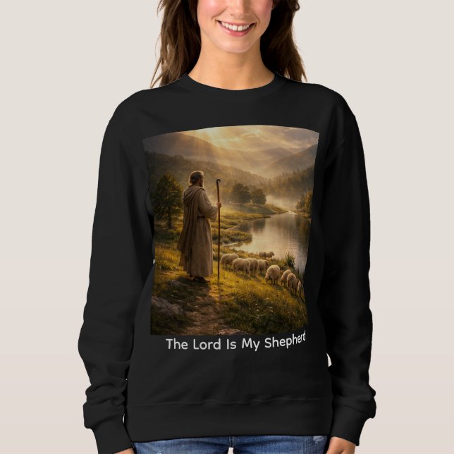 Good Shepherd Sunset Landscape Art Sweatshirt (Vorderseite)