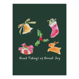 Good Tidings of Great Joy Holiday Illustration Poster