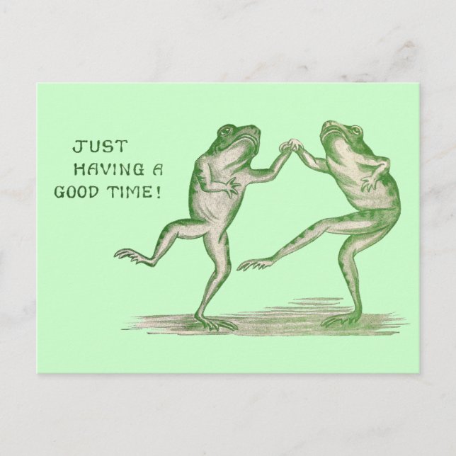 Good Time Frogs Dance Vintag Postkarte (Vorderseite)