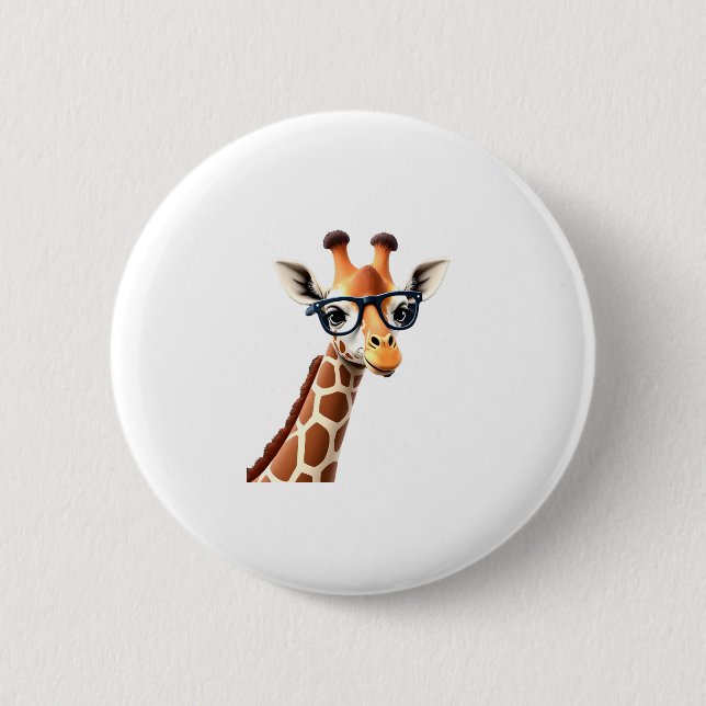 Good Time Hipster Giraffe T-Shirt Men's Women's Ch Button (Vorderseite)