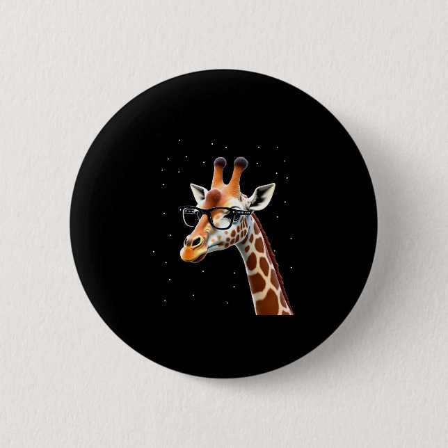 Good Time Hipster Giraffe T-Shirt Men's Women's Ch Button (Vorderseite)