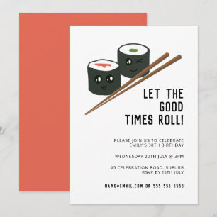 Good Times Roll Kawaii Sushi jedes Alter Geburtsta Einladung