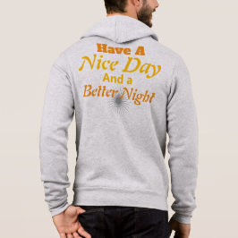 Good Vibes All Day: Luxury Gold Text Balance Zip-U Hoodie