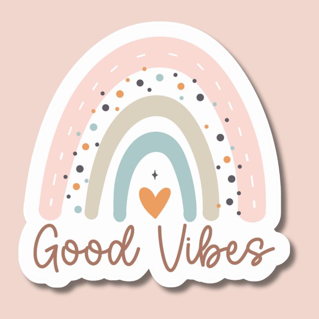 Good Vibes Boho Rainbow Waterproof Aufkleber (Von Creator hochgeladen)