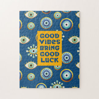 Good Vibes bringt Viel Glück-böse Augen-Puzzle