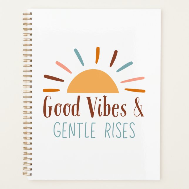 Good Vibes & Gentle Rises Boho Notebook/Journal Planer (Vorderseite)
