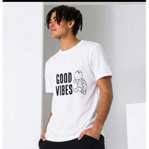 Good Vibes Grafik-T-Shirt Minimalistisches Unise T-Shirt
