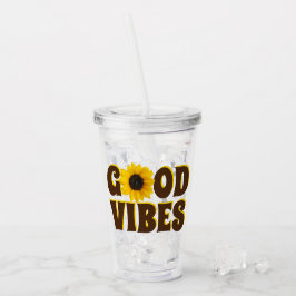 Good Vibes | Hellgelbe Sonnenblume Acryltrinkbecher