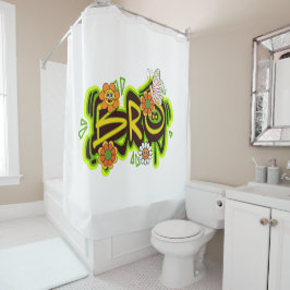 Good Vibes Illustration Typografy Duschvorhang