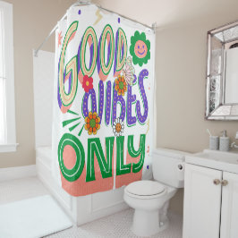 Good Vibes Illustration Typografy Duschvorhang