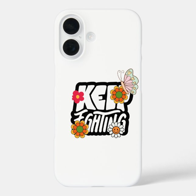 Good Vibes Illustration Typografy iPhone 16 Hülle (Rückseite)