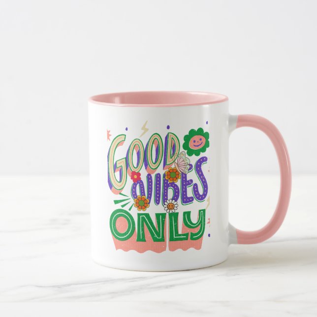 Good Vibes Illustration Typografy Tasse (Rechts)