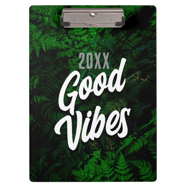 Good Vibes Jungle Green Office Style Klemmbrett (Vorderseite)