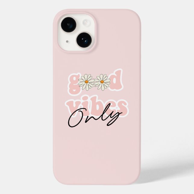 Good Vibes nur 70er Hippie Slogan Case-Mate iPhone 14 Hülle (Rückseite)