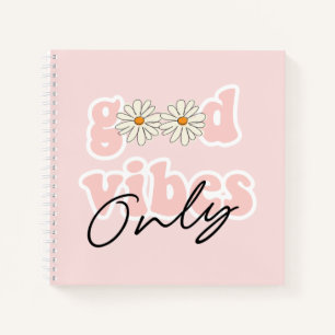 Good Vibes nur 70er Hippie Slogan Notizbuch