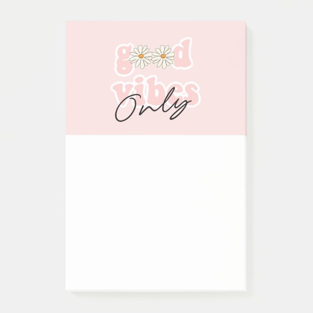 Good Vibes nur 70er Hippie Slogan Post-it Klebezettel (Vorderseite)