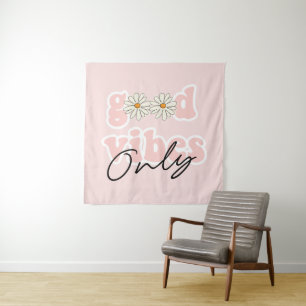 Good Vibes nur 70er Hippie Slogan Wandteppich