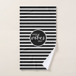 Good Vibes nur Schwarz-weiße Typografie Übung Handtuch