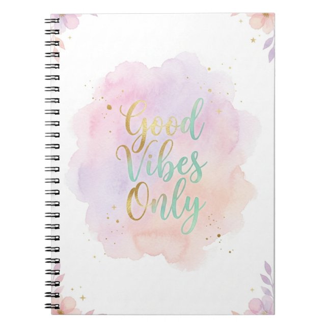 Good Vibes Only Aesthetic Pastel Notebook |  Notizblock (Vorderseite)